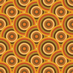 Circles with color palette. Seamless pattern with geometric colored spheres for textile. 