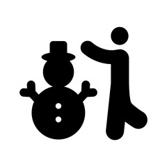 figure making snowman from snow