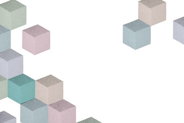 Dark pastel paper craft textured cubic patterned template
