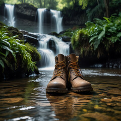 boots in the forest
