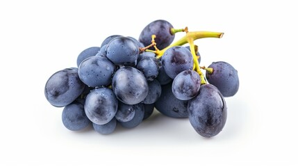 Fototapeta premium Vibrant Blue Dark Grapes: Captivating Isolation on a White Canvas