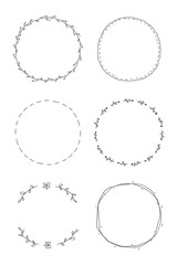 Leafy doodle sticker design element set