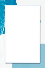 Acrylic texture frame png blue background