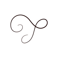 Line flourish swirl vector calligraphy ornament element