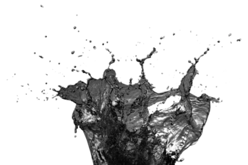 Macro shot of black water splashing design element