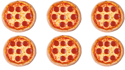 Pepperoni Pizzas on a Transparent Background Generative AI