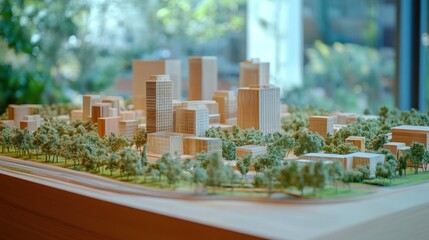 Wooden Model of a City