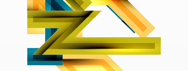 Line zig zag dynamic geometric abstract background. Colorful lines with shadow and light effects, various routes concept. Vector Illustration For Wallpaper, Banner, Background, Card