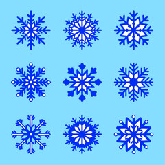Set of Snowflakes Christmas design vector. Snowflakes icons. White Snowflake. Snowflakes template. Snow winter. Snowflakes icons. Snowflake vector icon