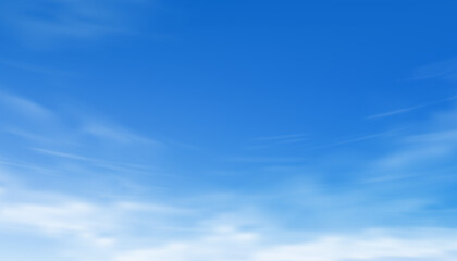 Sky Blue,Cloud Background,Summer clear sky over beach,Vector cartoon horizon beautiful white bright sunlight in Spring.Banner nature landscape cloudy before sunset in winter