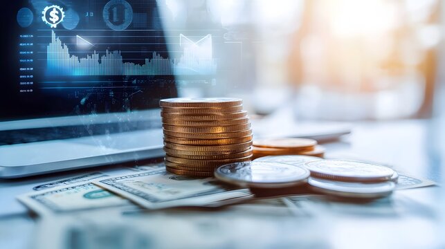 Digital Finance Wallet Interface Showcasing Financial Data and Transactions