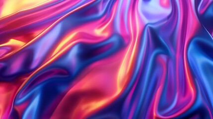 Obraz premium Flowing 3d neon colored leather fabric abstract