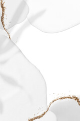 Fototapeta premium White elements png with gold glitter