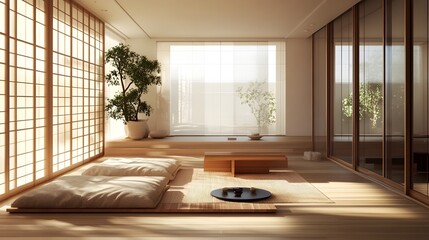 Zen Inspired Minimalist Interior with Clean Lines and Natural Elements