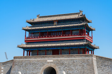 Yongding Gate, the southern gate of the ancient city walls in Beijing, China, also the entrance of the Beijing-Hangzhou Grand Canal