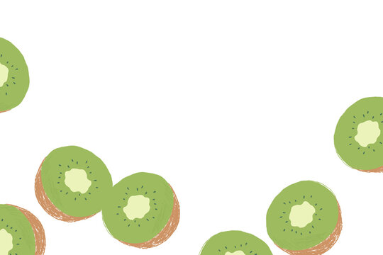 kiwi fruit slices green white background clip art preview