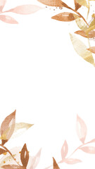 Watercolor leaf border png transparent background