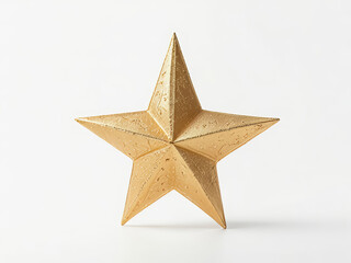 Obraz premium Studio photo of a well-lit golden Christmas star on a white background