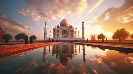 Taj Mahal at Sunset