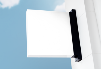 Square cafe sign png mockup, transparent design