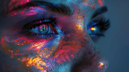 Naklejka premium Digital Art Techniques, vibrant colors, creative process, digital screen, modern
