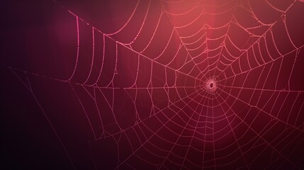 Naklejka premium An isolated, intricate spider web against a dark, mystical gradient.