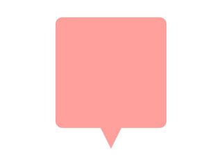 ミニマルな正方形吹き出し：角丸下中央赤