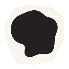 Black organic shape png paper cut, transparent background