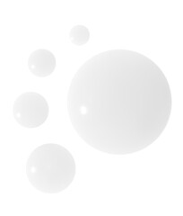 Drops of transparent gel on an empty background. Skincare product, hydrating formula.