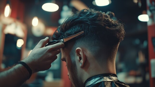Barber Cutting Hair