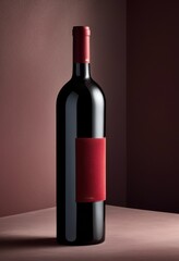 minimalist image wine bottle set textured background highlighting elegant simplicity subtle detailing, aesthetic, design, arrangement, composition, color