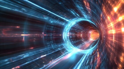 Obraz premium Quantum Tunneling Telecommunication for Faster Than Light Phone Calls Visualization