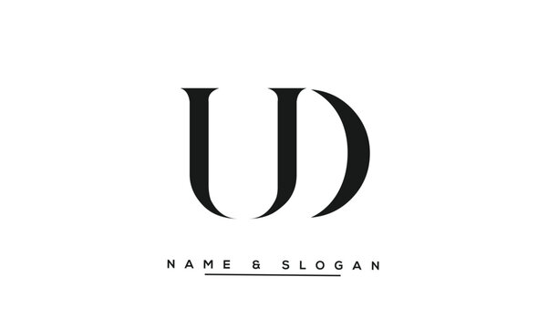 UD, DU, U, D Abstract Letters Logo Monogram
