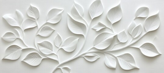 A white leafy tree with a white background. The leaves are very detailed and look like they are made of paper. The tree is very realistic and looks like it could be a painting