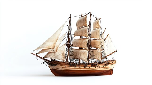 This wooden model of a barque ship is a perfect gift for any nautical enthusiast. It is meticulously crafted and features intricate details that capture the beauty of this classic sailing vessel