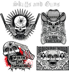 set, gothic sign with skull, grunge vintage design t shirts
