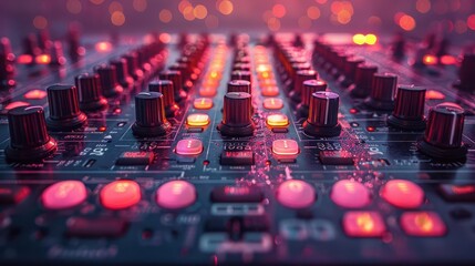 Fototapeta premium Music Festival, dynamic action, vibrant colors, stage setting, energetic
