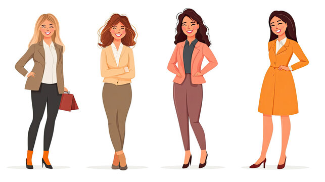 Happy Young Businesswomen Smiling Confidently in Professional Attire Generative AI