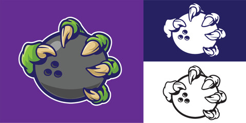 set of claw grab bowling good for sticker, logo, element design, brand design, etc