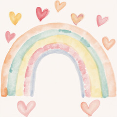 Watercolor Rainbow Forest Illustration - A Magical World of Colors and Wonders