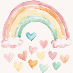 Watercolor Rainbow Forest Illustration - A Magical World of Colors and Wonders