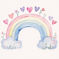 Watercolor Rainbow Forest Illustration - A Magical World of Colors and Wonders