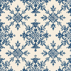 christmas snowflakes Seamless Pattern vintage old style retro Toile De Jouy Vintage color 