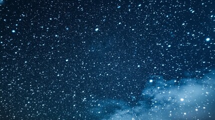 Fototapeta premium Serene Starry Night Sky with Soft Snowfall