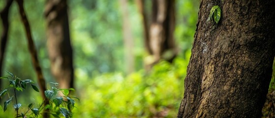 Obraz premium Escape to the wilderness: High-resolution forest wallpaper for any project.