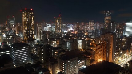 Night cityscape in Japan