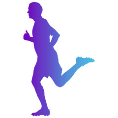 Soccer Player Silhouette with Gradient Color Design. Isolated Vector Illustration.