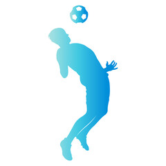 Soccer Player Silhouette with Gradient Color Design. Isolated Vector Illustration.