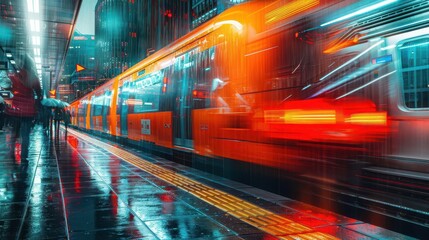 Obraz premium Street Photography, vibrant colors, dynamic scenes, cityscapes, modern