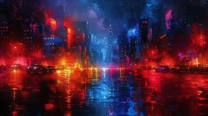 Urban Adventure, vibrant colors, cityscapes, dynamic scenes, modern